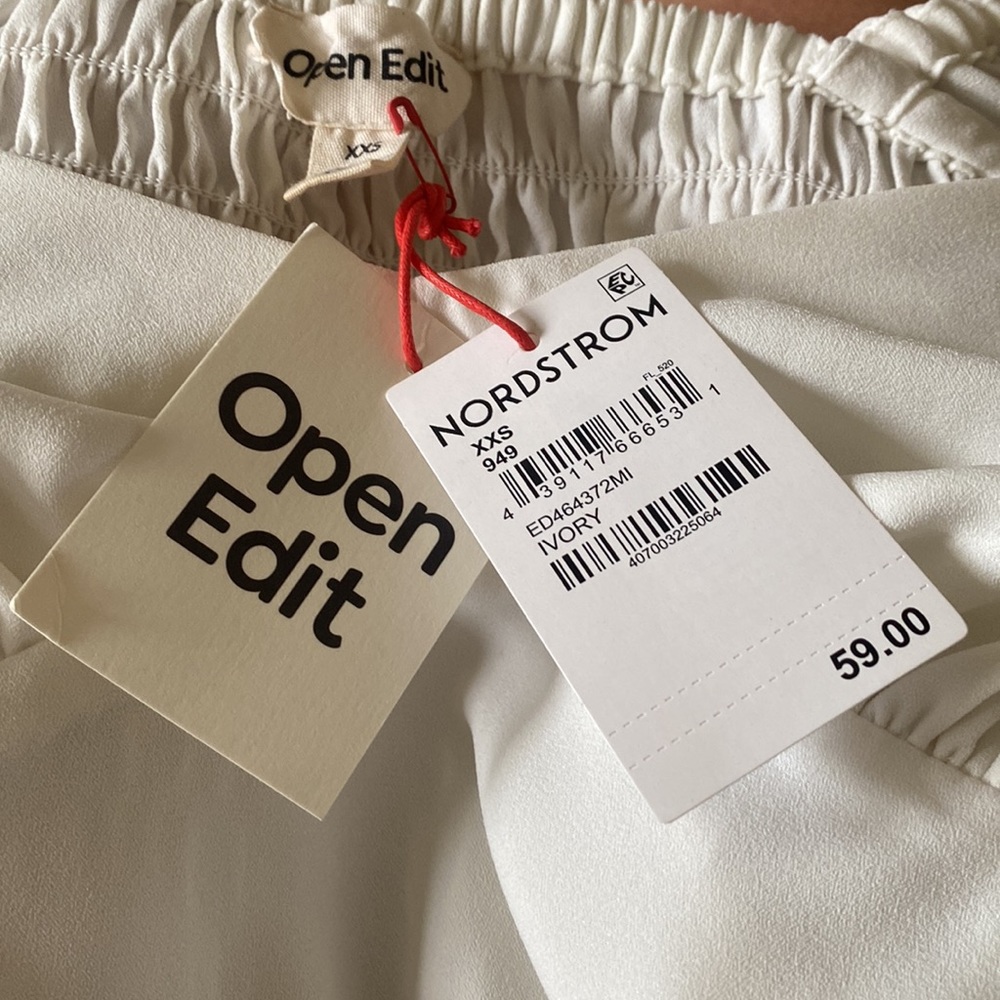 OPEN EDIT Ruched Puff Sleeve Women’s Top - Picture 5 of 6
